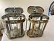 Vintage 1900's WEDGE Brass & Glass Nautical Ship Oil Lantern Lamps Complete Orig