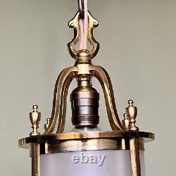Vintage 1920's Antique Colonial Wheel Cut Lantern Entry Pendant Restored