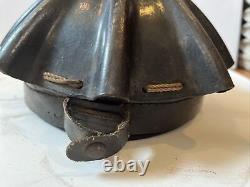 Vintage 1920s Miners Helmet Turtle Top Safety Hard Hat withCarbide Lantern Antique