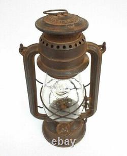 Vintage 1920s Old Antique Rare Fire Hand Kerosene Oil Lantern Glass Lamp Germany