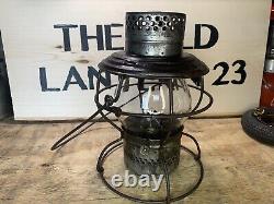 Vintage 1928 Antique Handlan PRR Pennsylvania Railroad Lantern Etched Globe