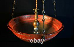 Vintage 1930s French art deco handmade moulded ceiling light lantern shade