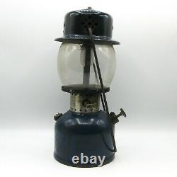 Vintage 1936 Coleman 243 Single Mantle Lantern Blue Black Made in USA Antique
