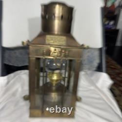 Vintage 1939 Brass Cargo Ship Hanging Light Great Britain Nautical Lantern Lamp