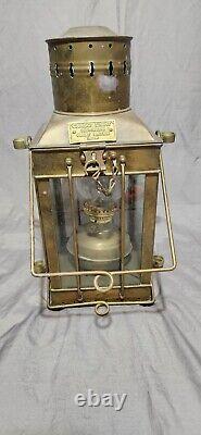 Vintage 1939 Brass Cargo Ship Hanging Light Great Britain Nautical Lantern Lamp