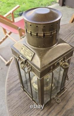 Vintage 1939 Brass Cargo Ship Hanging Light Great Britain Nautical Lantern Lamp