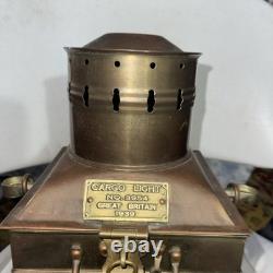 Vintage 1939 Brass Cargo Ship Hanging Light Great Britain Nautical Lantern Lamp