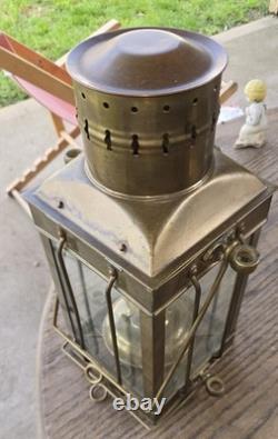 Vintage 1939 Brass Cargo Ship Hanging Light Great Britain Nautical Lantern Lamp