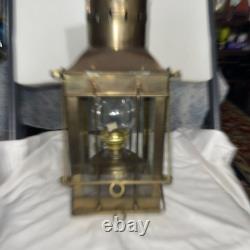Vintage 1939 Brass Cargo Ship Hanging Light Great Britain Nautical Lantern Lamp