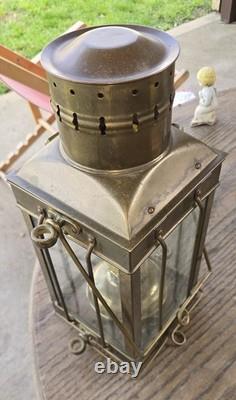 Vintage 1939 Brass Cargo Ship Hanging Light Great Britain Nautical Lantern Lamp