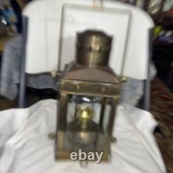 Vintage 1939 Brass Cargo Ship Hanging Light Great Britain Nautical Lantern Lamp