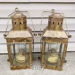 Vintage 1939 Brass Cargo Ship Hanging Light Great Britain Nautical Lantern Lamp