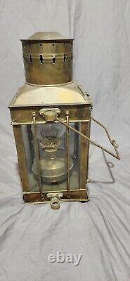 Vintage 1939 Brass Cargo Ship Hanging Light Great Britain Nautical Lantern Lamp