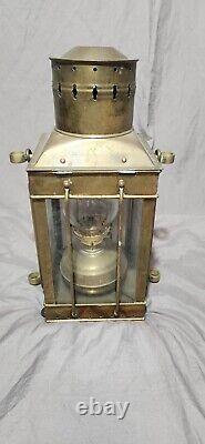 Vintage 1939 Brass Cargo Ship Hanging Light Great Britain Nautical Lantern Lamp