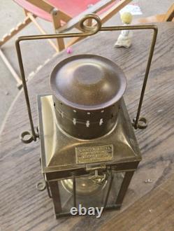 Vintage 1939 Brass Cargo Ship Hanging Light Great Britain Nautical Lantern Lamp