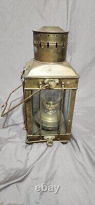 Vintage 1939 Brass Cargo Ship Hanging Light Great Britain Nautical Lantern Lamp