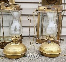 Vintage 1939 Brass Cargo Ship Hanging Light Great Britain Nautical Lantern Lamp