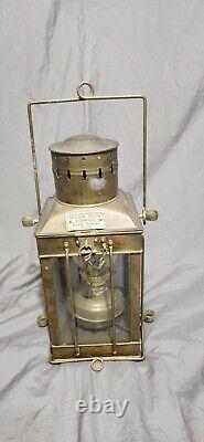 Vintage 1939 Brass Cargo Ship Hanging Light Great Britain Nautical Lantern Lamp