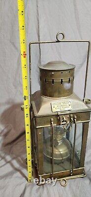 Vintage 1939 Brass Cargo Ship Hanging Light Great Britain Nautical Lantern Lamp