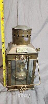 Vintage 1939 Brass Cargo Ship Hanging Light Great Britain Nautical Lantern Lamp