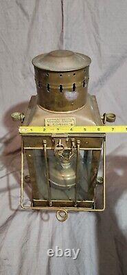 Vintage 1939 Brass Cargo Ship Hanging Light Great Britain Nautical Lantern Lamp
