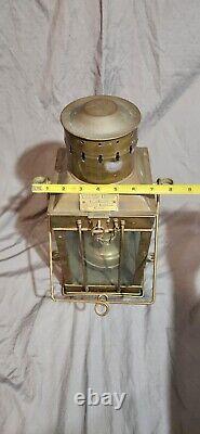 Vintage 1939 Brass Cargo Ship Hanging Light Great Britain Nautical Lantern Lamp
