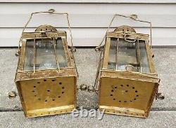 Vintage 1939 Brass Cargo Ship Hanging Light Great Britain Nautical Lantern Lamp