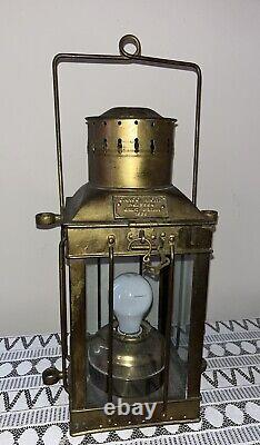 Vintage 1939 Great Britain Brass Cargo Lantern # 3954