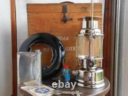 Vintage 1940's Radius 119 Military Lantern With Wooden Case From Sweden Rare