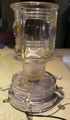 Vintage 1940s-50s Nautical Ocean Lantern Glass Light Lamp Ceiling Fixture