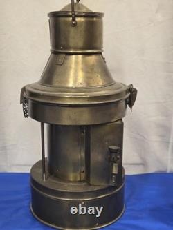 Vintage 1947 Nippon Sento Brass Ship Lantern Maritime Nautical Oil Lamp Japan 17