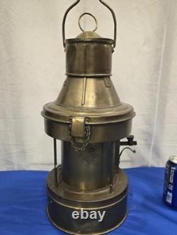 Vintage 1947 Nippon Sento Brass Ship Lantern Maritime Nautical Oil Lamp Japan 17