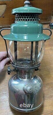 Vintage 1949 Coleman 242C Sunshine of the Night Pyrex Globe Nickel Tank Lantern