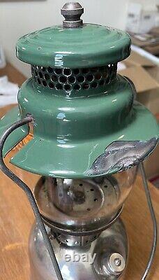 Vintage 1949 Coleman 242C Sunshine of the Night Pyrex Globe Nickel Tank Lantern