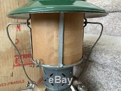 Vintage 1950 Coleman 228D Green/Nickel Lantern Dated B/50 Green Pyrex Globe Box