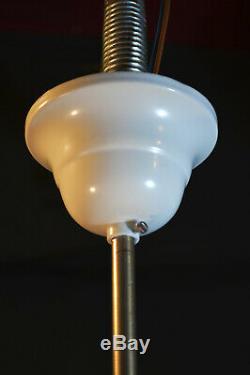 Vintage 1950s Original Art Deco Opaline milk glass school house lantern light
