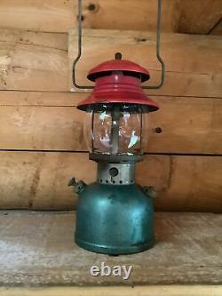 Vintage 1951 Coleman 200A Christmas Tree 8/51 Red & Green Lantern. Untested