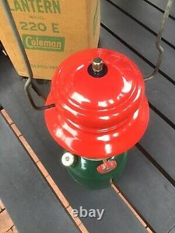 Vintage 1951 Coleman 200 Red & Green Christmas Lantern 4/51 NICE