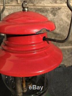 Vintage 1951 Coleman Christmas Lantern 200A 12/51 Sunrise Pyrex Green Red Lamp