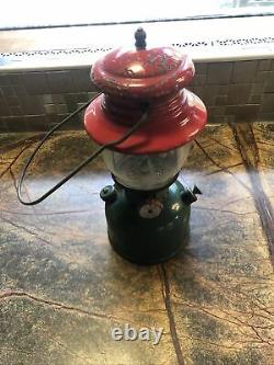 Vintage 1951 Coleman Christmas Lantern 200A 6/51 Sunrise Pyrex Green Red Lamp