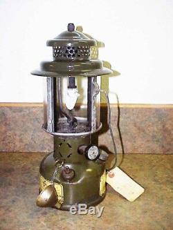 Vintage 1952 COLEMAN Lantern U. S. Army Military Gasoline Leaded Fuel Olive Drab