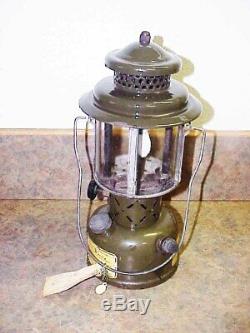 Vintage 1952 COLEMAN Lantern U. S. Army Military Gasoline Leaded Fuel Olive Drab