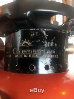 Vintage 1952 Coleman 200A Black Band Single-Mantle Gas Lantern Dated 8/52
