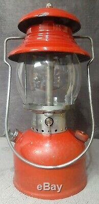 Vintage 1953 High Ventilator Porcelain Burner Tip Red Coleman 200A Lantern + Box