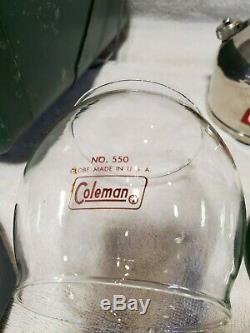 Vintage 1959 Coleman Silver/Green Lantern 202 Date 5/59 Nice withbox & safe