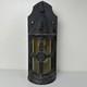 Vintage 1960 Wrought Iron Spanish Revival Wall Lantern Sconce Amber Bubble Glass