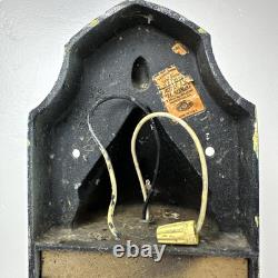 Vintage 1960 Wrought Iron Spanish Revival Wall Lantern Sconce Amber Bubble Glass