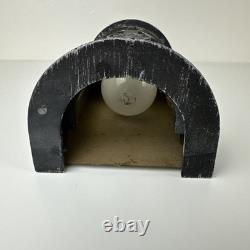 Vintage 1960 Wrought Iron Spanish Revival Wall Lantern Sconce Amber Bubble Glass