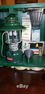 Vintage 1960s Coleman 228E Gas Camp Lantern Real Clean W Toaster Tool & Matches