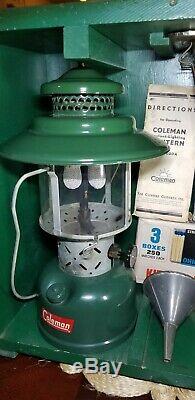 Vintage 1960s Coleman 228E Gas Camp Lantern Real Clean W Toaster Tool & Matches